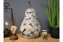 Large Golden Pear Metal Candle Holder