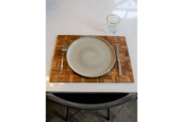 Set of 6 Teak Wood Table Place Mats