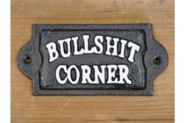 Bulls**t Cast Iron Sign
