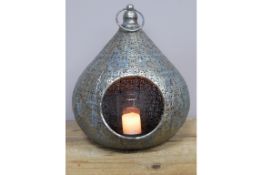 Decorative Metal Lantern With Candle Holder