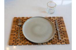 Set of 6 Teak Wood Table Mats