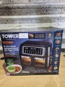 Tower Vizion 11L Dual Compartment Air Fryer Oven. RRP £120. Grade U