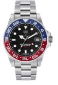 Men's Swiss Made Raymond Gaudin Automatic Gmt Watch - Pepsi Colour Bezel - Sw330