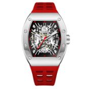 Men's Deschamps & Co Dc10 Automatic Watch - Rare Red Sports Strap