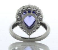 Platinum Trillion Cut Tanzanite And Diamond Ring (T3.72) 0.85 Carats