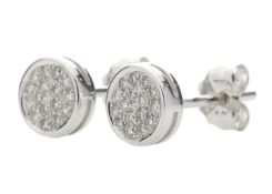 9ct White Gold Diamond Cluster Earring 0.16 Carats