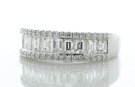 18ct White Gold Channel Set Semi Eternity Diamond Ring 1.37 Carats