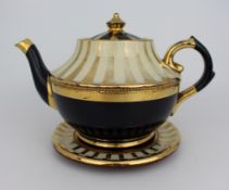 Decorative Lustre Terracotta Tea Pot on Stand