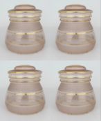 4 x Turned Pink Glass Lampshades