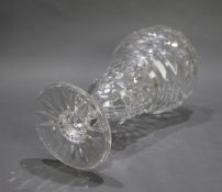 Mid 20th c. Large English Cut Glass Footed Vase