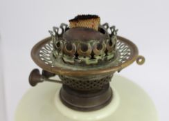 Victorian Oil Lamp with Hand Painted Floral Font
