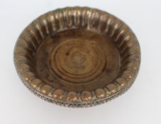 Antique Sheffield Plated Turned Wooden Wine Coaster