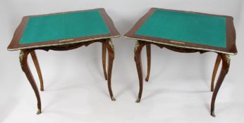 Pair of Marquetry Inlaid 19th c. Card Tables
