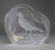 Signed Dartington Crystal Paperweight