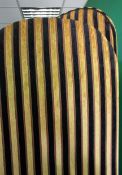 Large Three Fold Gold Striped Upholstered Screen Room Divider