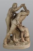 Large Painted Plaster Figural Sculpture by John Rogers