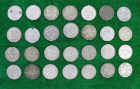 Collection of Three Pence Coins 1920-44 50% Ag