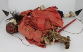 Old Painted Carved Wood Oriental Puppet Marionette