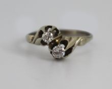 Diamond Crossover 18ct White Gold Ring