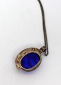 Silver Blue Stone Pendant Necklace