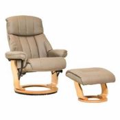 Robuchaux Manual Swivel Recliner With 6 Massage Points Including Stool