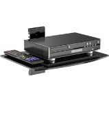 Boxed Wall Mounted Black Tempered Glass Floating Shelf For DVD Console DVR
