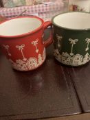 Red and Green Christmas Mugs