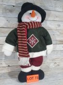 Large Stand up 3D Luxury Snowman. 65cm tall x 42cm across. RRP £49.99