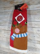 122cm luxury fabric, Reindeer with blue scarf, Christmas Tree skirt. RRP £19.99