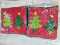 2 x 3D Fabric Christmas tree cushions. 35cm x 35cm. RRP £19.99