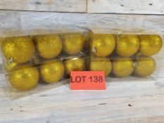 24 x 8cm gold glitter baubles. RRP £23.99