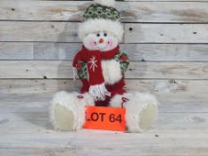 Seated 3D Luxury Snowman figure. 35cm when seated. 18cm wide. RRP £24.99