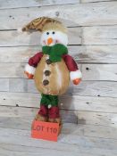 3D fabric, standing Snowman character, with bells. 46cm tall. RRP £22.99