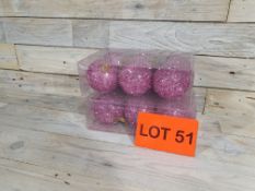 12 x Purple tinsel effect, 6cm baubles. RRP £11.99