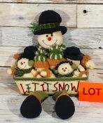 Let It Snow, Snowman Decoration. 3D Fabric. Big snowman with a tray of smaller snowmen. RRP £39.9...