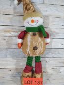 3D Fabric, Standing Snowman figure. 55cm tall. No eyes. RRP £19.99