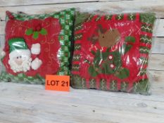 2 x 3D Fabric Luxury Cushions. 34cm x 34cm. RRP £29.99