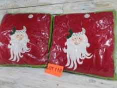 2 x 3D Fabric Christmas cushions. 35cm x 35cm. RRP £29.99