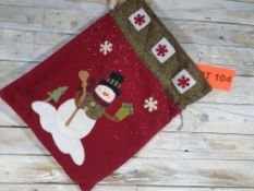 3D Fabric Snowman Gift sack with drawstring. 45cm x 35cm. RRP £19.99