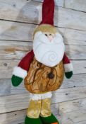 3D Fabric Standing Santa with Gold jacket. Approx. 55cm tall. RRP £24.99