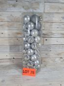 60 x 6cm baubles, Silver assortment. RRP £19.99