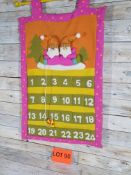 3D Fabric advent calendar. 66cm x 40cm. RRP £19.99