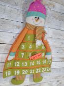 3D Fabric Luxury Snowman advent calendar. 70cm x 44cm. RRP £24.99