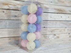 20 x round woven, battery powered, 6cm globes. RRP £24.99