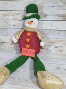 Weighted, 3D fabric, seated Snowman. 50cm tall when seated. 80cm overall length. RRP £24.99