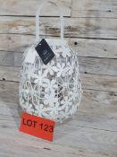 Decorative metal birdcage, candle holder. Pot 23cm, with handle 37cm. RRP £24.99