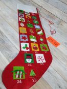 Extra long Stocking Advent Calendar. 90cm long x 25cm across. Individual pockets. RRP £19.99