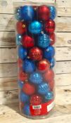 60 x 6cm Red & Blue Bauble Assortment. RRP £19.99