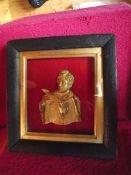 Lord Byron As A Young Sailor - Gilt Bronze Relief Plaque - Circa 1870's