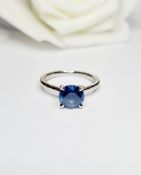 1.70ct Unheated Natural Sapphire Platinum Ring